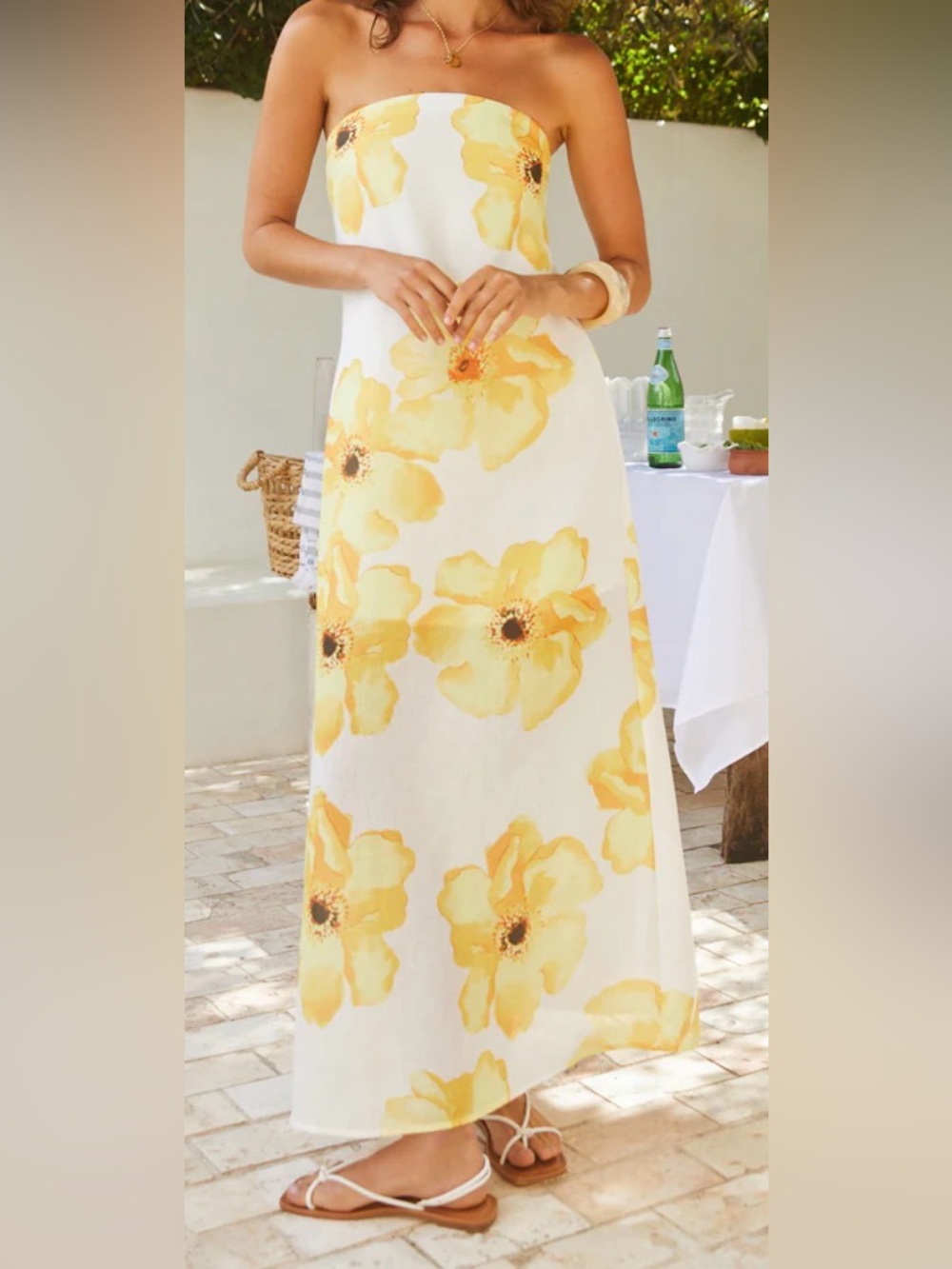 Daydream Daze Strapless Maxi Dress Print